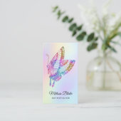 faux glitter butterfly visitekaartje (Staand voorkant)