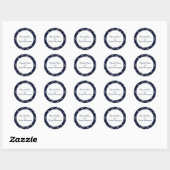 FAUX Glitter confetti navy and Silver bruiloft Ronde Sticker (Vel)