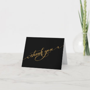 Faux Glitter Dank u neemt nota van de kalligrafie Bedankkaart