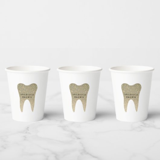 Faux Glitter Dental Office Paper Cups Papieren Bekers (Multi)