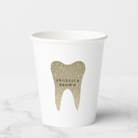 Faux Glitter Dental Office Paper Cups Papieren Bekers (Voorkant)