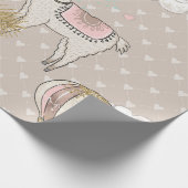 Faux Glitter Desert Steampunk Llama Cadeaupapier (Hoek)