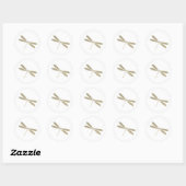 Faux Glitter Dragonfly Ronde Sticker (Vel)