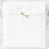 Faux Glitter Dragonfly Ronde Sticker (Tas)