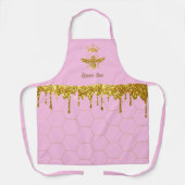 faux glitter druist koningin roze schort (Voorkant)