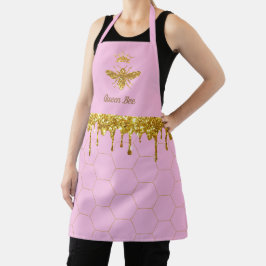 faux glitter druist koningin roze schort