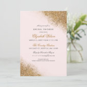 FAUX Glitter Dust Blush & Gold Vrijgezellenfeest Kaart (Staand voorkant)
