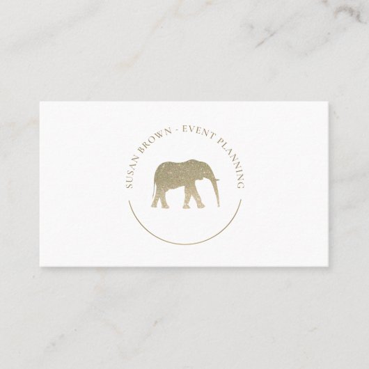 Faux Glitter Elephant Logo Visitekaartje (Voorkant)