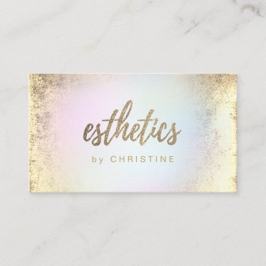 · FAUX glitter esthetiek script Visitekaartje (Voorkant)
