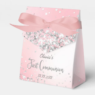 faux glitter First Heilige Communie Bedankdoosjes