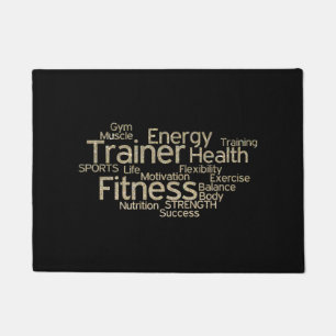 Faux Glitter Fitness Center Deurmat