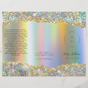 Faux glitter folie sequin brochure