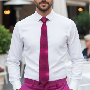 Faux glitter fuchsia stropdas