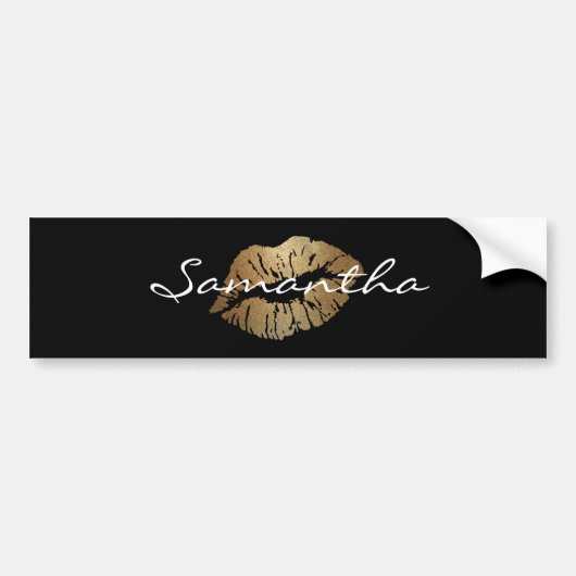 Faux Glitter Gold Kisses Bumpersticker (Voorkant)