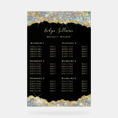 Faux Glitter Gold Sequin prijslijst Acryl Bord (Voorkant)