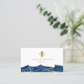 faux glitter golven gouden zeeschelp visitekaartje (Staand voorkant)