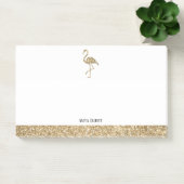 Faux Glitter Goud en Wit Flamingo & Rand Post-it® Notes (Kantoor)