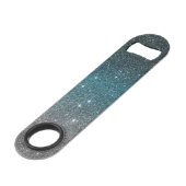  Faux Glitter Gradiënt in Zwart, Blauw, Wit Speed Flessenopener (Voorkant Gekanteld)