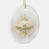 faux glitter honey bee keramisch ornament (Rechts)
