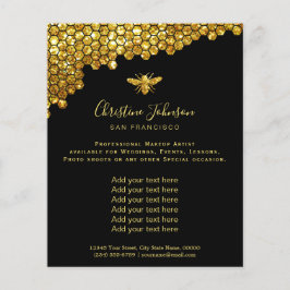 faux glitter honingraat zwarte achtergrond flyer