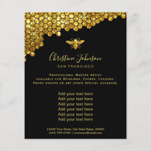 faux glitter honingraat zwarte achtergrond flyer