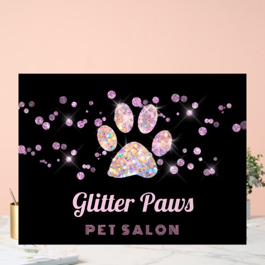 faux glitter huisdier salon acryl bord (Huwelijk)