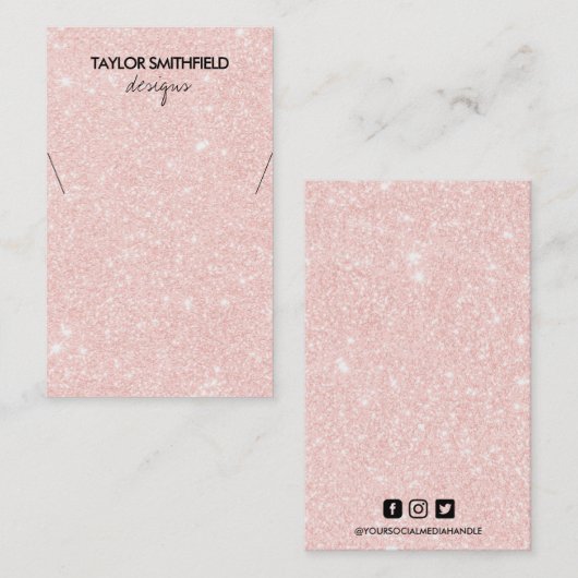 Faux Glitter Ketting Display Visitekaartje (Voorkant / Achterkant)