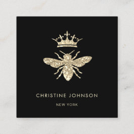 faux glitter koningin bijen logo vierkante visitekaartje