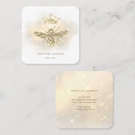 faux glitter koningin vierkante visitekaartje