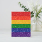 Faux Glitter LGBTQ Pride Rainbow Flag Briefkaart (Staand voorkant)