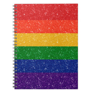 Faux Glitter LGBTQ Pride Rainbow Flag Notitieboek