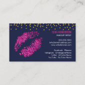 Faux Glitter Lips Gold Confetti Makeup Visitekaartje (Achterkant)