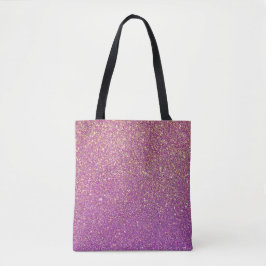 Faux Glitter Modern Roze en Paarse Canvas tas