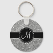 Faux Glitter Monogram Sleutelhanger (Voorkant)