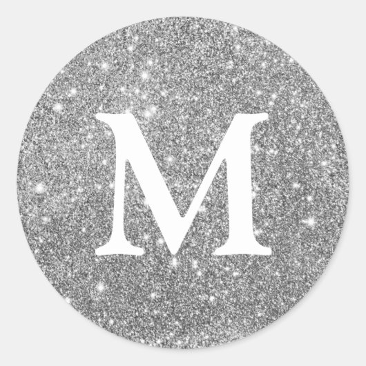 Faux Glitter Monogram Sticker (Voorkant)