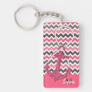 faux glitter nautical anchor infinity symbool sleutelhanger