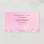 Faux glitter op bleek roze visitekaartje (Achterkant)