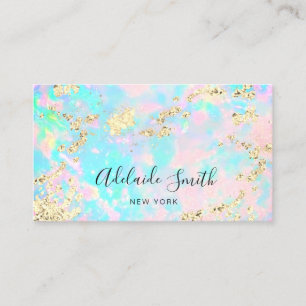 faux glitter op faux iridescent opal foto  visitekaartje