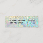 faux glitter opal background mini visitekaartje (Achterkant)