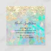 faux glitter opal background vierkante visitekaartje (Achterkant)