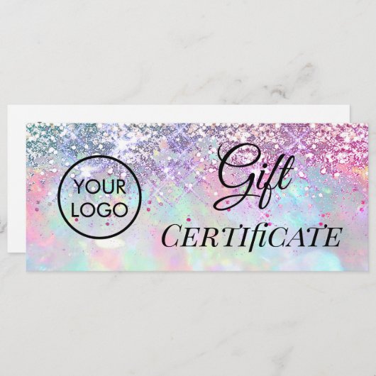 faux glitter opal logo gift (Voorkant / Achterkant)