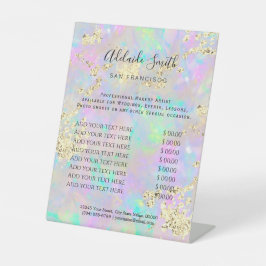 faux glitter pastel opal prijslijst Pedestal Sign Reclamebord Met Voetstuk