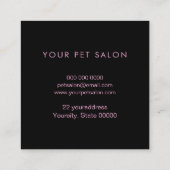 faux glitter paw print vierkant visitekaartje (Achterkant)