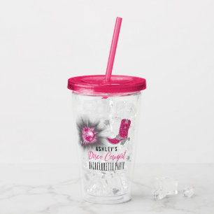 Faux Glitter Pink Cowgirl Bachelorette Acryl Drinkbeker