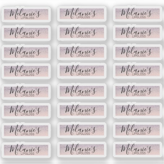 Faux Glitter Pink Lip Gloss Logo Branding Sticker (Voorkant)