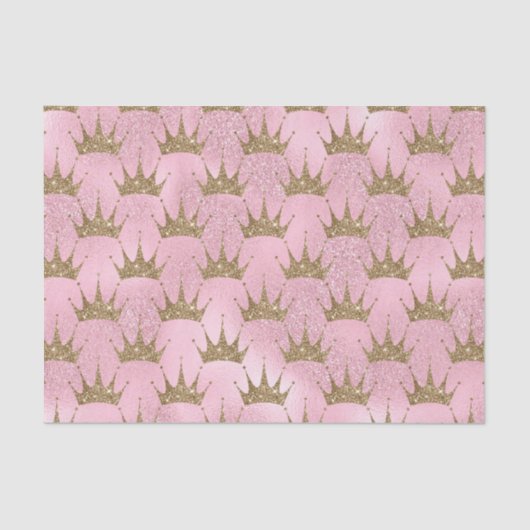 Faux glitter Princess golden crown tissue Tissuepapier (Voorkant)