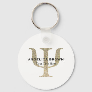 Faux Glitter Psi-symbool Sleutelhanger