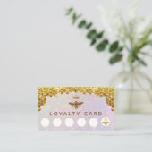 faux glitter Queen Bee loyalty Visitekaartje (Staand voorkant)