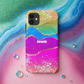 Faux Glitter Rainbow Agate Case-Mate iPhone Case