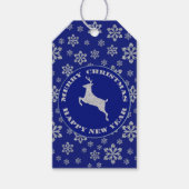 Faux Glitter Reindeer Snowflake Kerstmis Cadeaulabel (Voorkant)